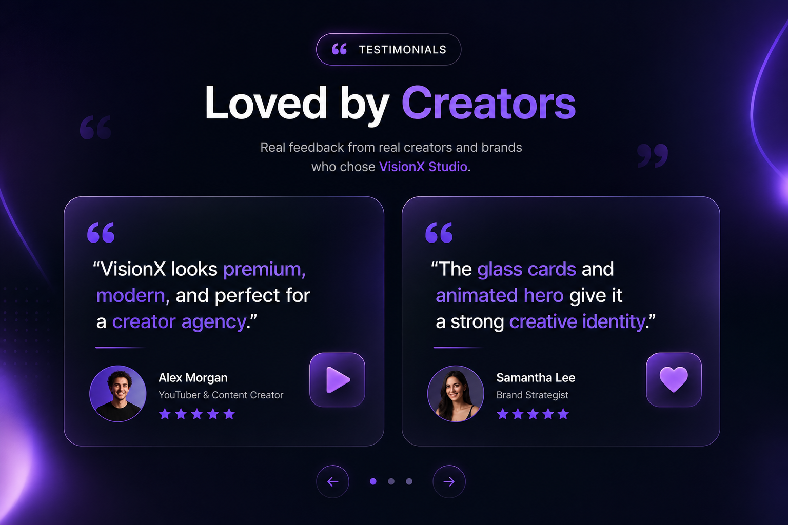 VisionX testimonials